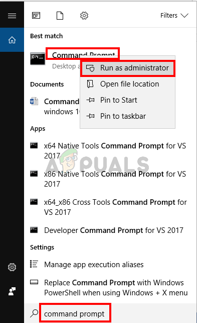 Run command prompt as administrator