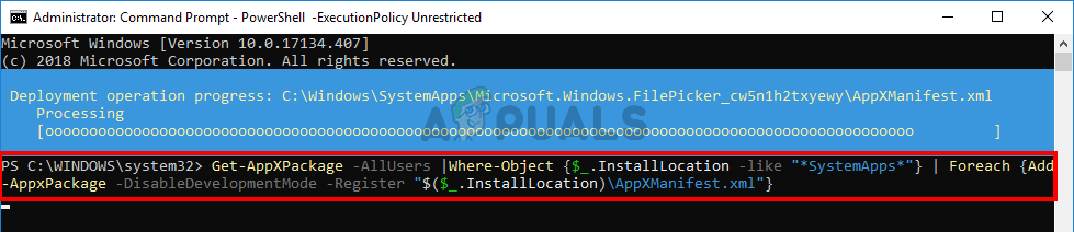 Reinstall default apps from command prompt