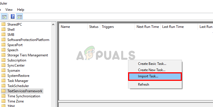 Right click in task scheduler and select Import